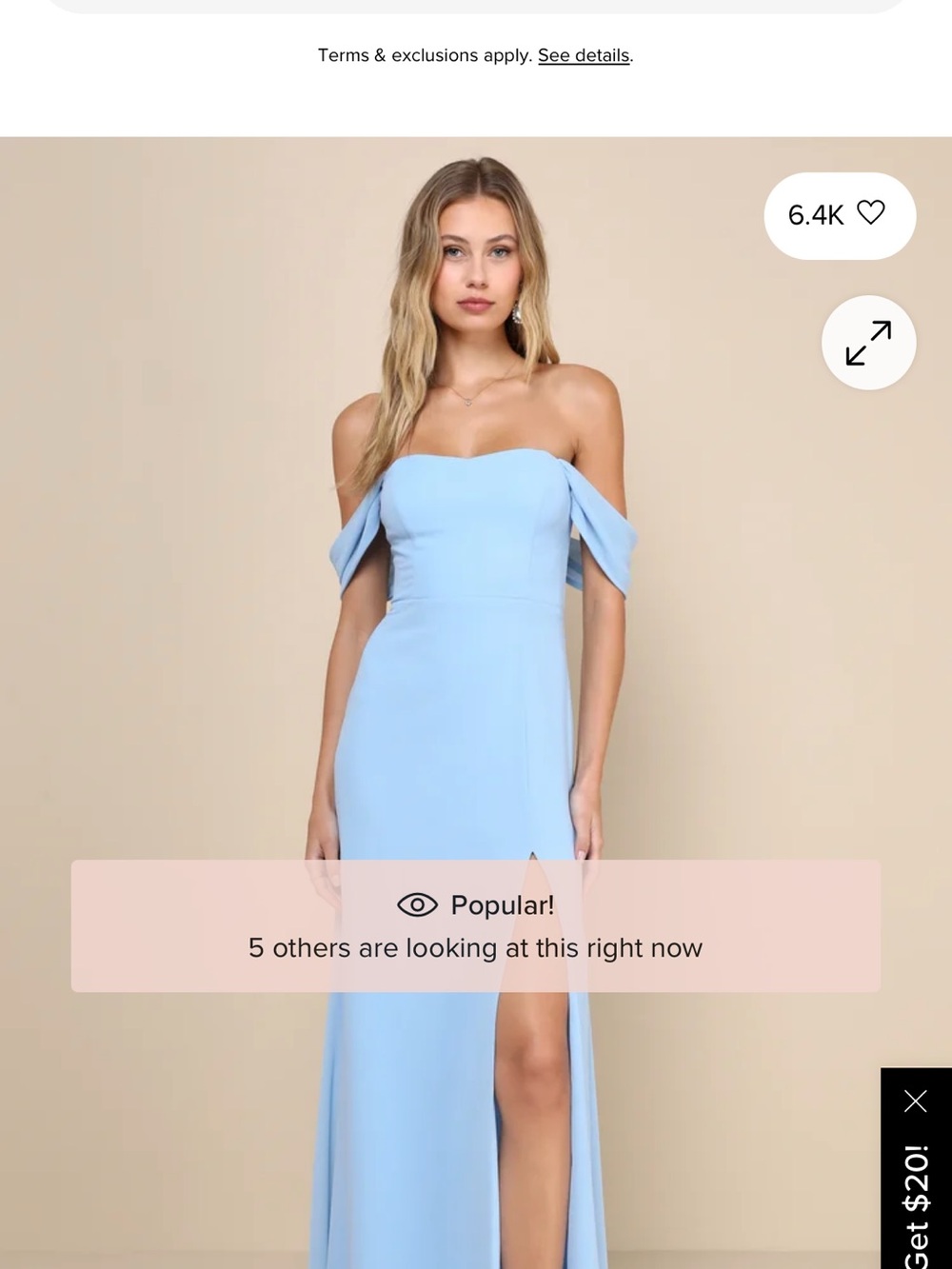 Lulu's Sky Blue Off-the-Shoulder Maxi Dress